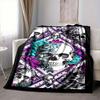 1pc Skull Roses Blanket Lightweight Blanket Throw Blanket For Sofa, Bed, Travel, Camping, Livingroom, Office, Couch, Chair yy251010059