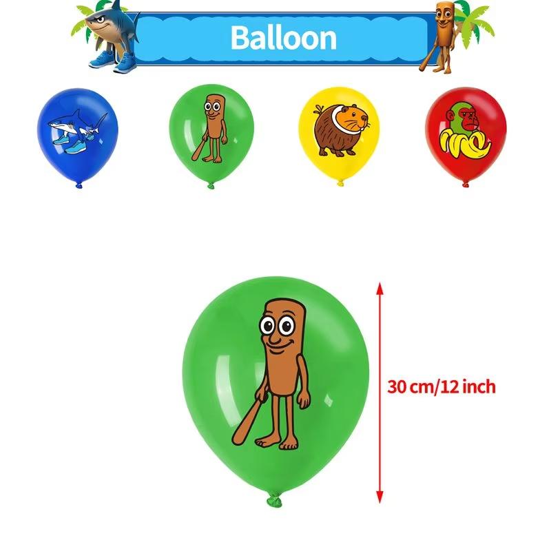 Italian Brainrot Birthday Party Decoration Tung Tung Sahur Tralalelo Tralala Tableware Balloon Cup Plate For Party Favor Supplie