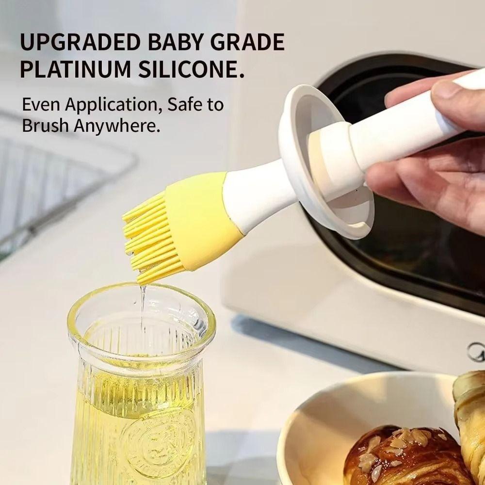 Silicone Sauce Applying Brush Heat Resistant Oil Dispenser Bottle with Brush BBQ Oil Brush  Cooking