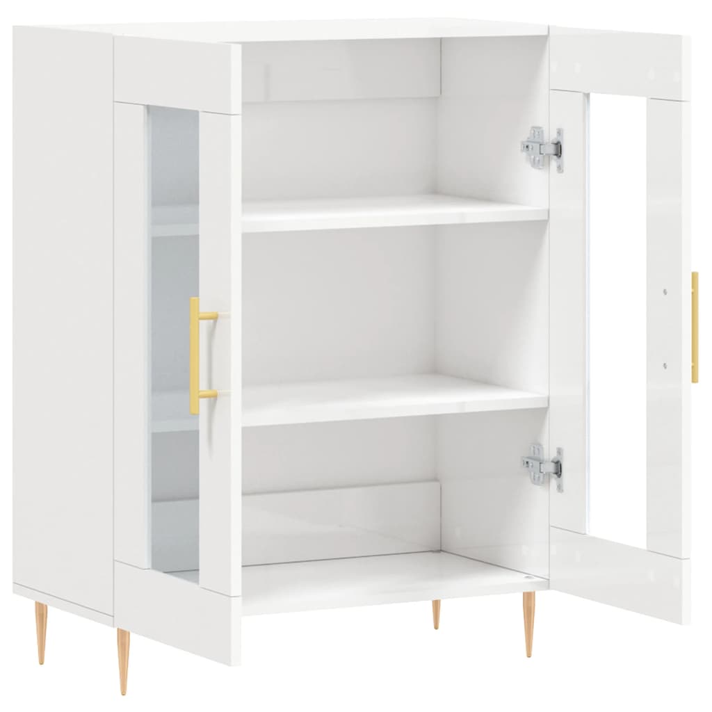 Vidaxl Schrank, Weiß, Glänzend, 69,5X34X90 Cm, Holzwerkstoff