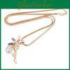 Angel Wing Necklace Floral Design Elegant Alloy Pendant Jewelry Gift For Women Special Occasion