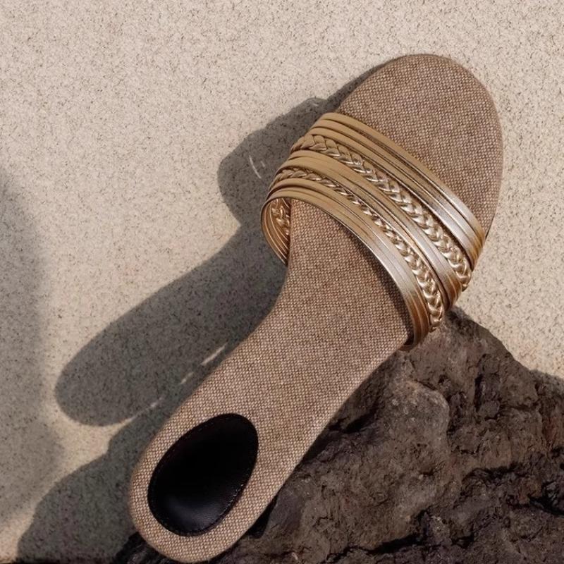 Fashion Women New Weave Slippers Heeled Sandals Summer Fashion Sexy High Heels Shoes 2025 Luxury Party Designer Woman Slingback Pumps