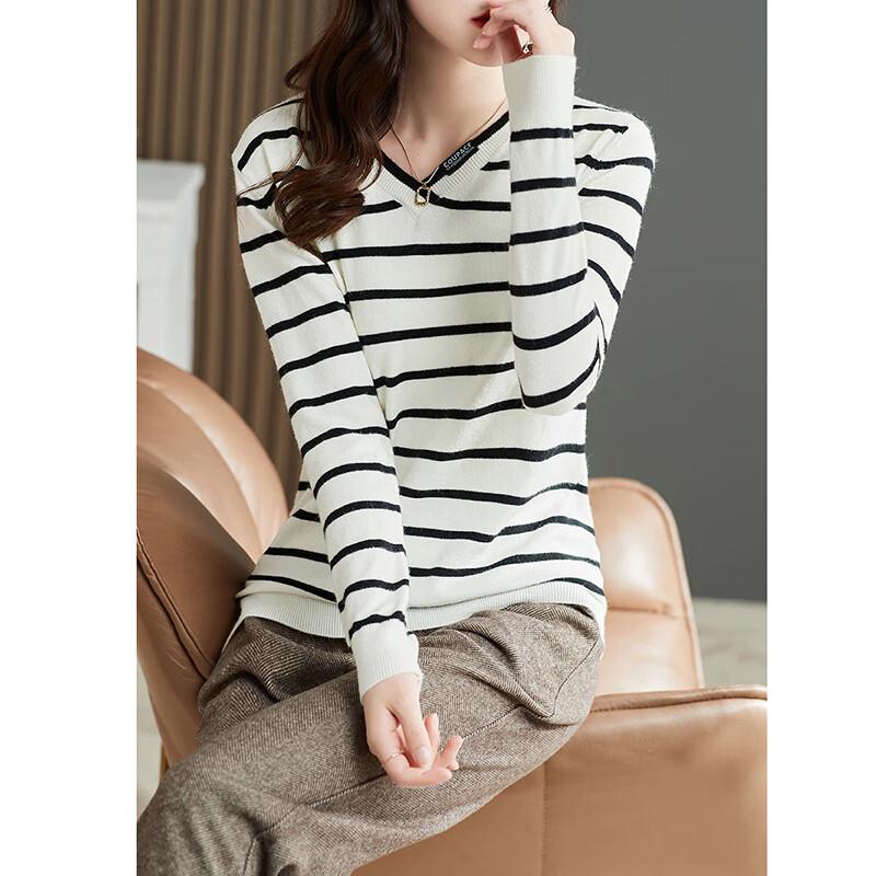 Firstview Women's Urban Casual Long Sleeve V-Neck Knit Sweater F21C9652