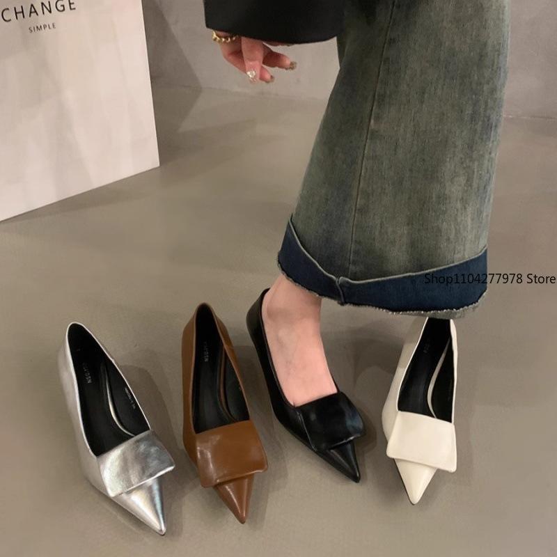 Fashion 2025 Spring Autumn Women Pointed Toe Boat Shoes Fashion Red Ladies Elegant Dress Pumps Shoes Thin Low Heel Outdoor Dress Pump