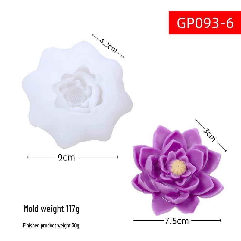 Peony Rose Silicone Candle Mold for Easy Demolding
