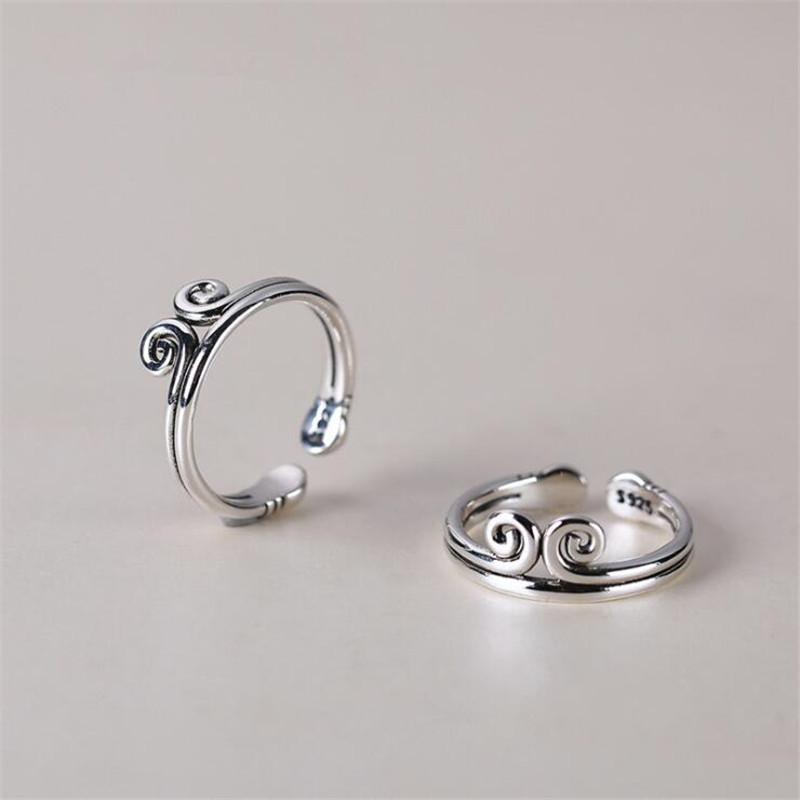 New Popular Exquisite Handmade Personality Thai Silver Wukong 925 Sterling Silver Jewelry Big Westward Hoop Opening Rings TYB535