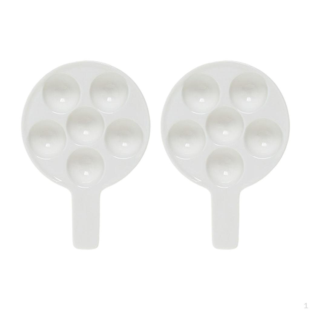 Lot De 2 Assiettes à Escargot Céramique - 12 Compartiments - Four Et Table - Blanc