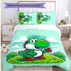 Yoshi dinosaur Printed 3PCS Bedding Set Soft Breathable Duvet Cover Pillowcases Set Washable Bedroom Decor Home Gift