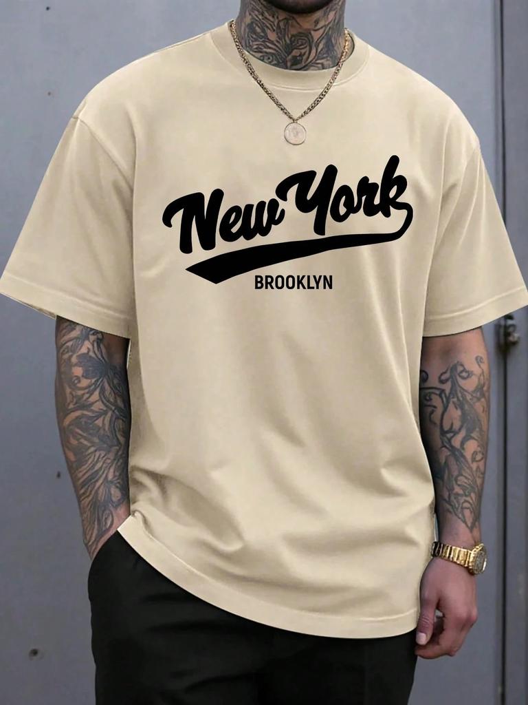 2026 Summer New Style Unisexs Pure Cotton Tshirt with Simple Letter Print Street Casual Fashion Comfortable and Soft