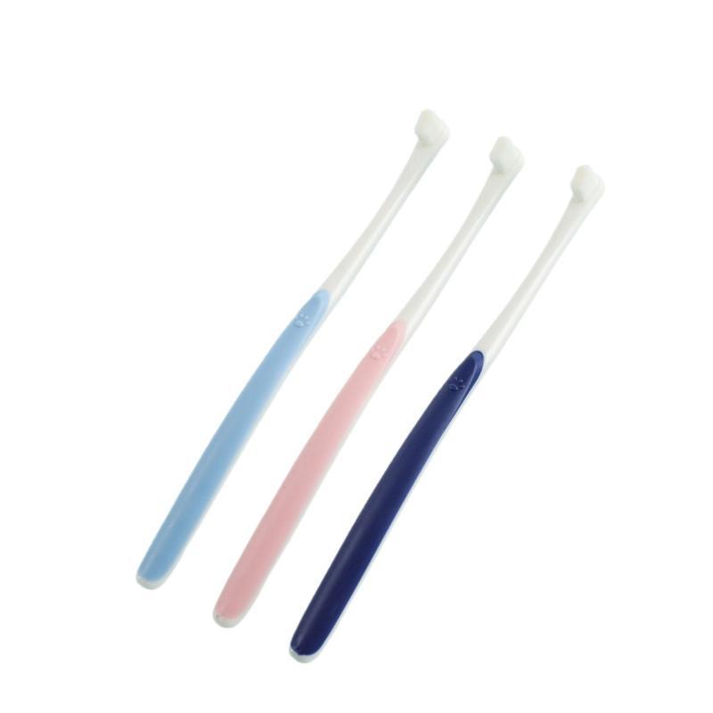 Dog Round Head Toothbrush Eco-friendly Soft Bristles Remove Bad Breath Tartar Pet Dental Care for Puppy Small Dogs