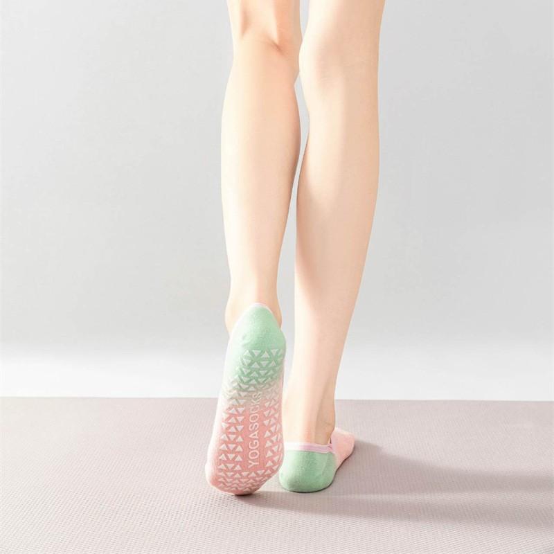 Yoga-Socken knochenlos Pilates atmungsaktiv Silikonboden Füßlinge kreativ Batik-Muster rückenfrei Riemen rutschfest Bodentanz-Socken