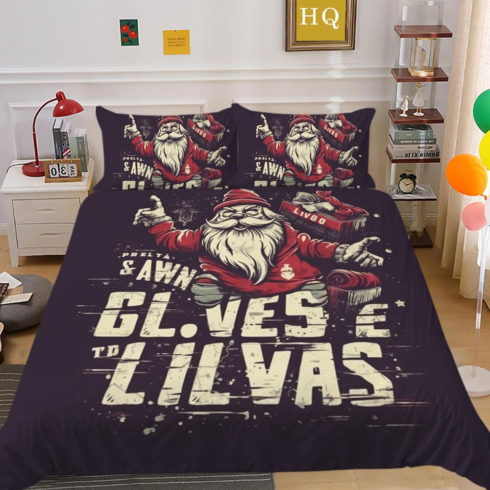 Świąteczne drukowanie 3D na pościel w pełnym rozmiarze zestaw poszewek na kołdrę z mikrofibry dla dzieci Highend narzuty