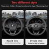 GTMZ9 Car Leather Steering Wheel Cover Anti-slip Accessories For Skoda Yeti Kamiq Kodiaq Karoq Octavia Fabia Rapid Vrs Superb A4 Scala