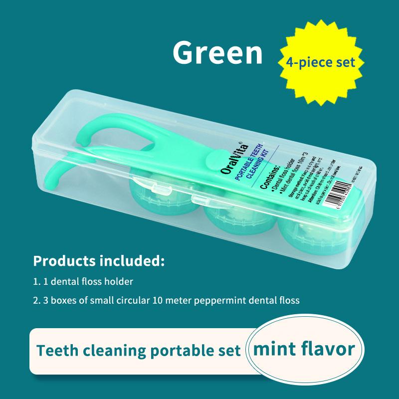 10M Dental Floss With Holder With Storage Box Teeth Cleaning Picks Reusable Replaceable Handle Stick Tool Threader For Braces