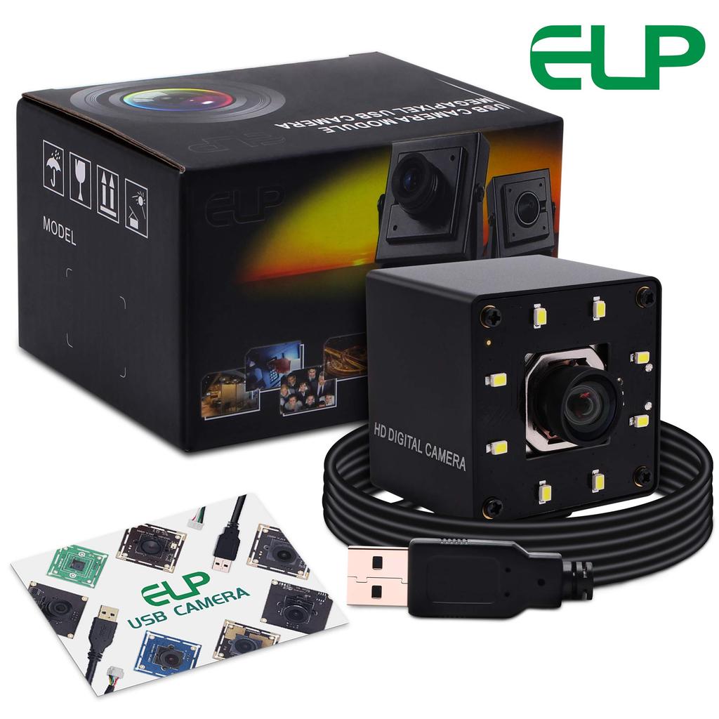 4K USB kamera s ELP LED nočním USB webkamerou pro UVC USB světlo Barn IMX415 USB zabezpečení PC Plug and Play pro Jetson Nano Autofokus, 100°