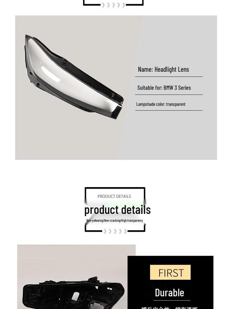 Capa de Farol Compatível para BMW Série 3 G20/G28 2023: Carcaça Traseira do Abajur Transparente