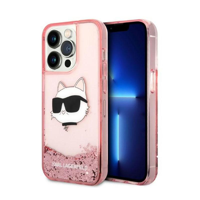 Karl Lagerfeld Liquid Glitter Nft Choupette Head - Etui Iphone 14 Pro (Różowy)