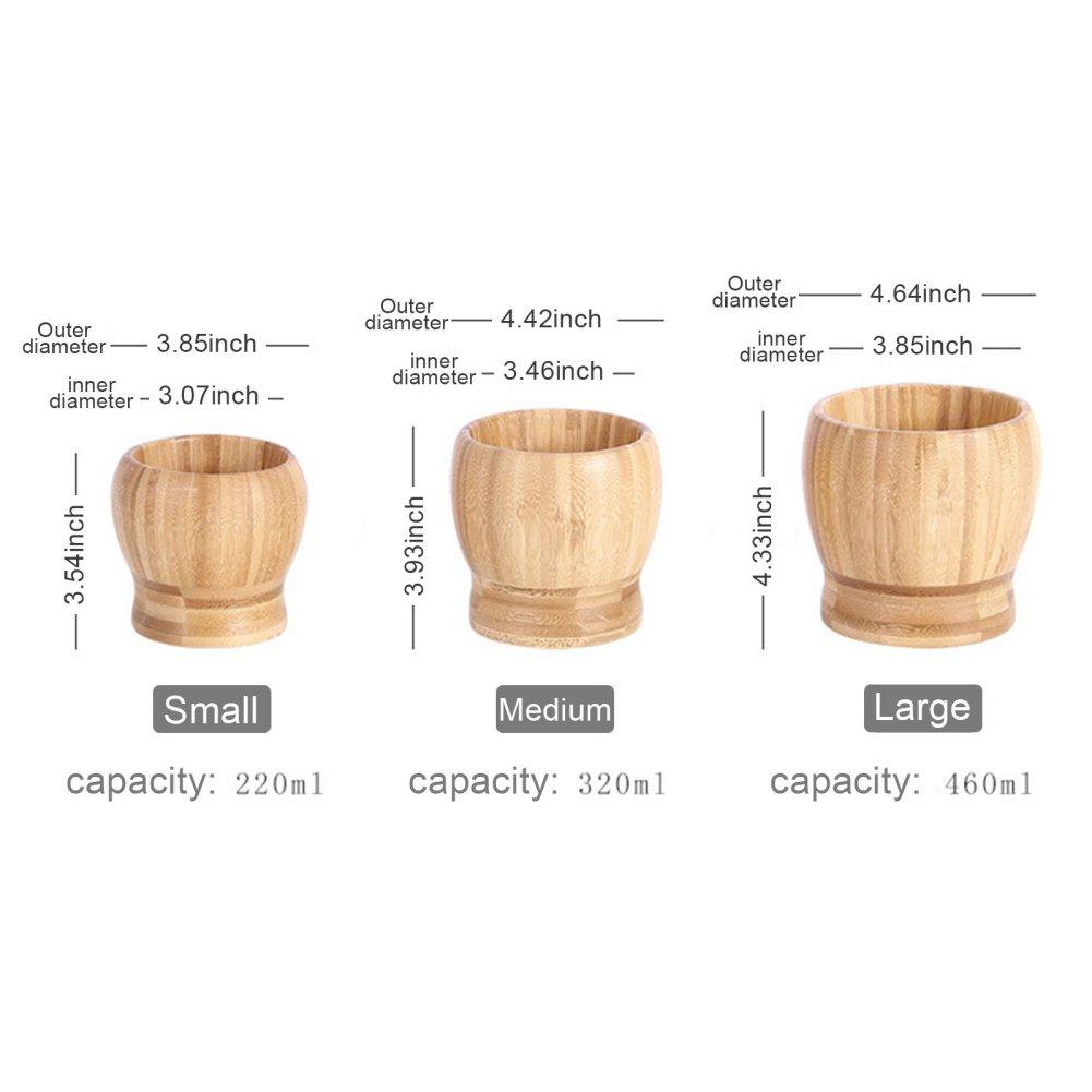 Bamboo Mortar Pestle Set Pounded Garlic Jar Wooden Grinder Round Smooth Hand Polished Pestle Set For Grind Herbs Spices Pepper
