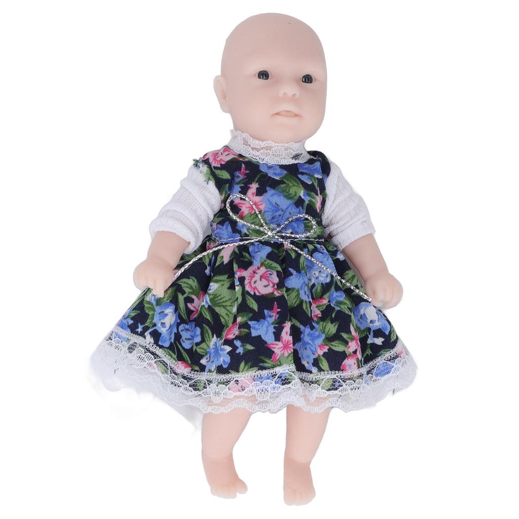 Baby Doll Soft Silicone Rebirth Newborn Simulation Best Girl Gift for Over 3 Years Old 6in