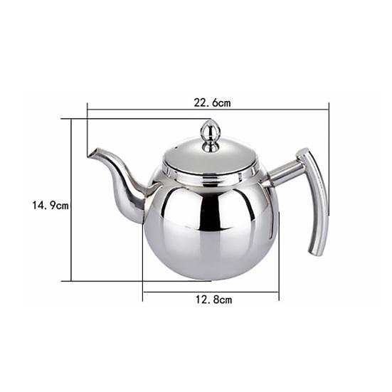 0.8/1L Stainless Steel Loose Tea Pot Strainer Filter Infuser Kettle Coffee Jug