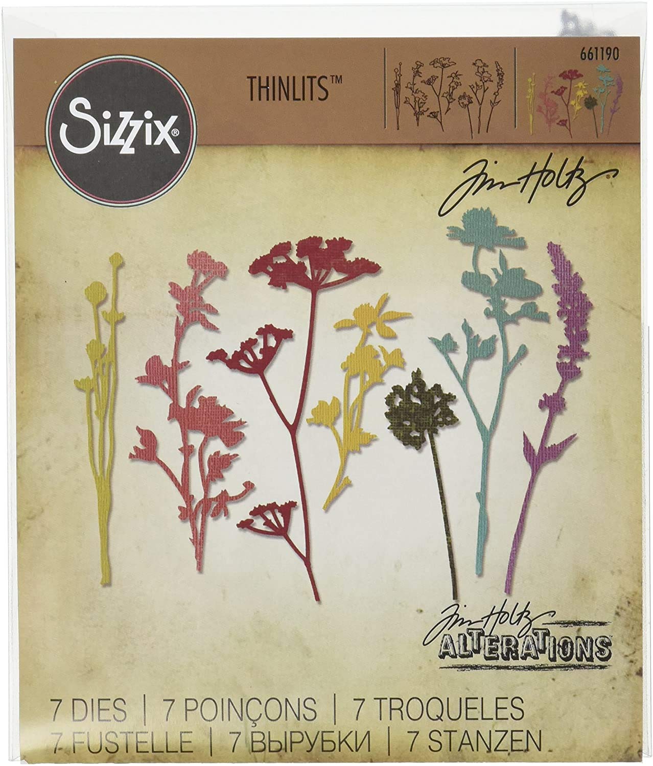 

Sizzix Thinlits Wildflower Embossing Stencil Set for Die Cutting [Used]