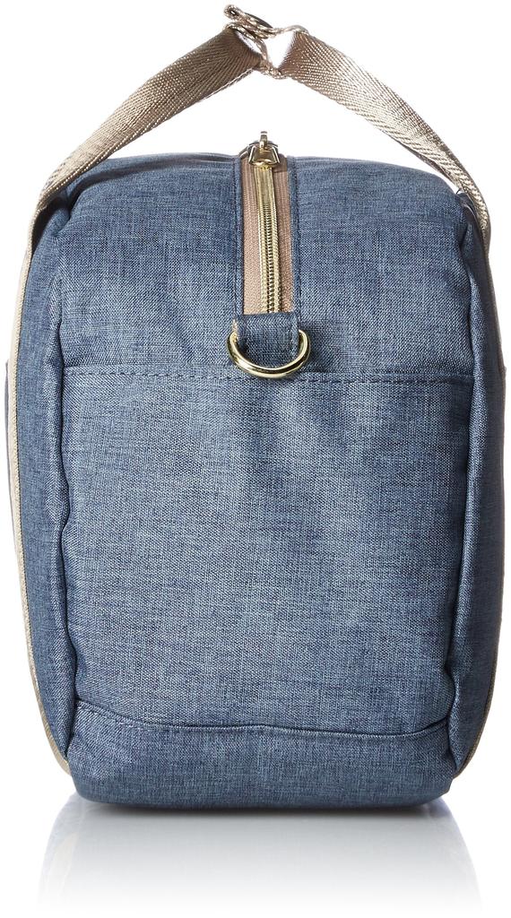 2WAY Mini Boston Shoulder Bag 10 Pockets CHUBBY Denim Blue [Anello] AT-C1835 Women's