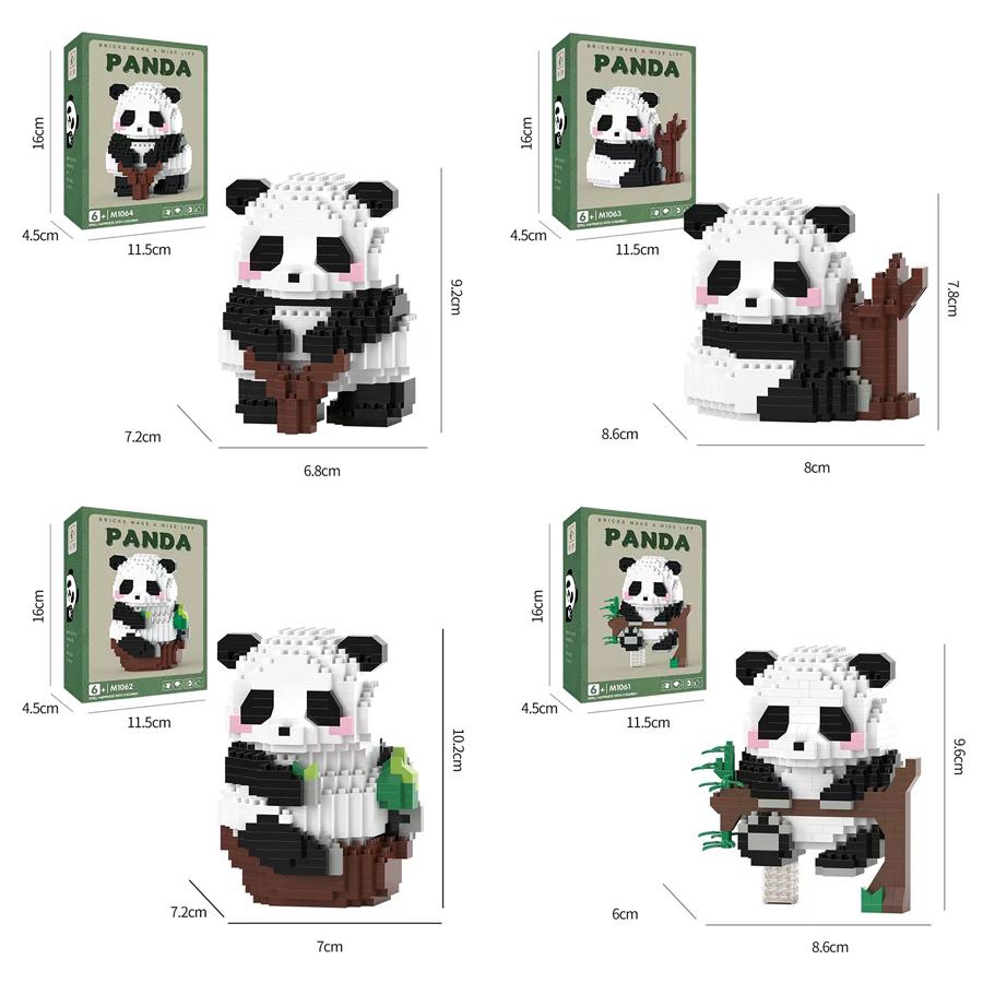 Panda Lovers Creative Micro Building Blocks 3D Mini Model Kit Moc Diy Gift Christmas Decor Children Toys