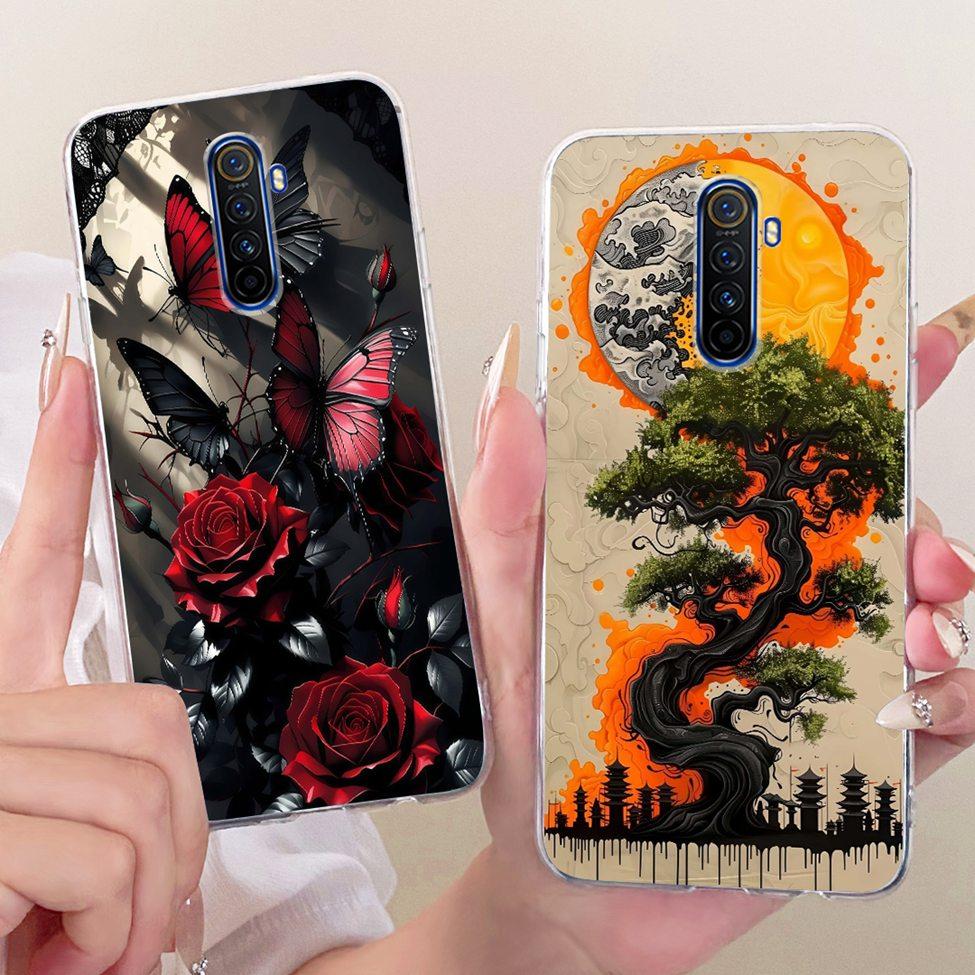 Clear For Realme X2Pro RMX1931 Casing For Realme X2 Pro Case Luxury Fashion Butterfly Funny Cute Painted Cover