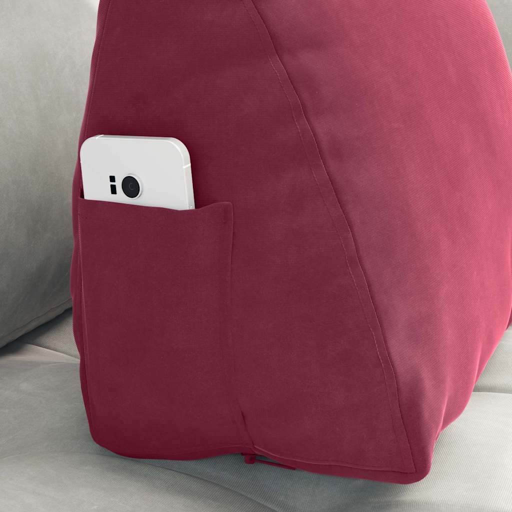 Back Cushion Burgundy Red 45 X 20 X 35 Cm Cord Fabric