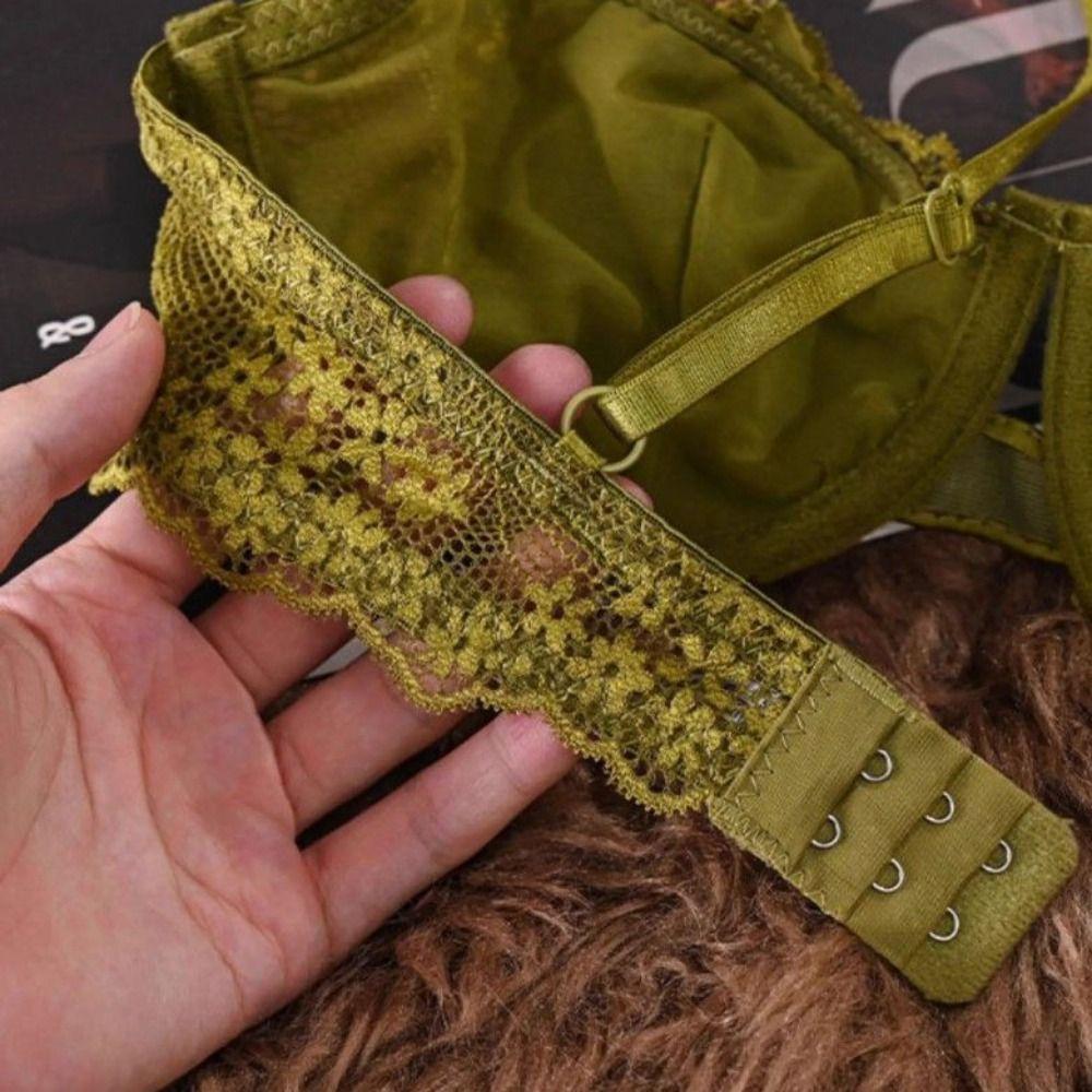 Satin Silk Lace Flower Bra Mesh Underwear for Women Fashion Push Up Bra  Summer