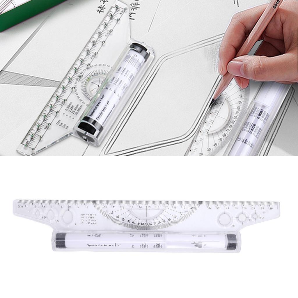 סרגל גלגול לקו מקביל, קשת, עקומה, מדידה - סרגל גלגול עם זוויתן מובנה