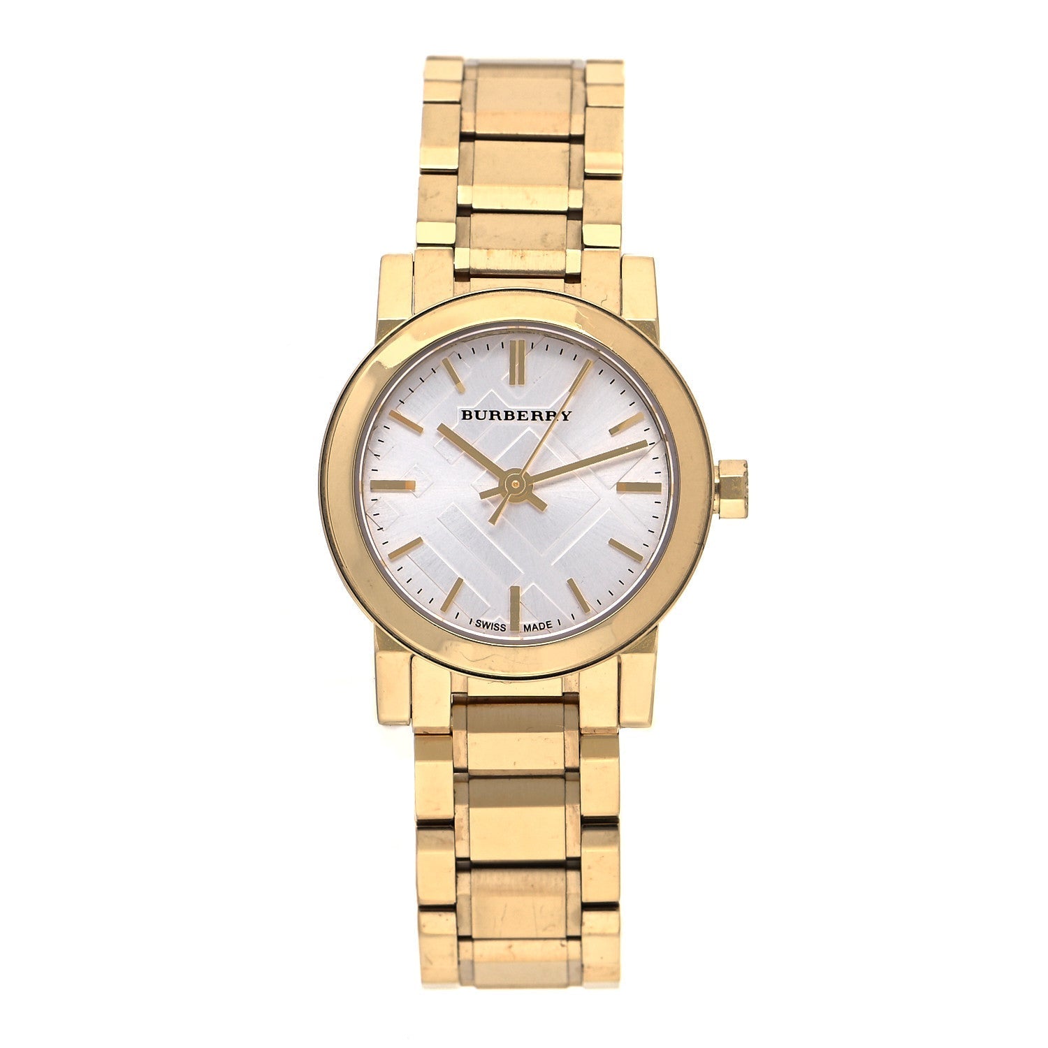 Burberry Heritage White Dial Gold Steel