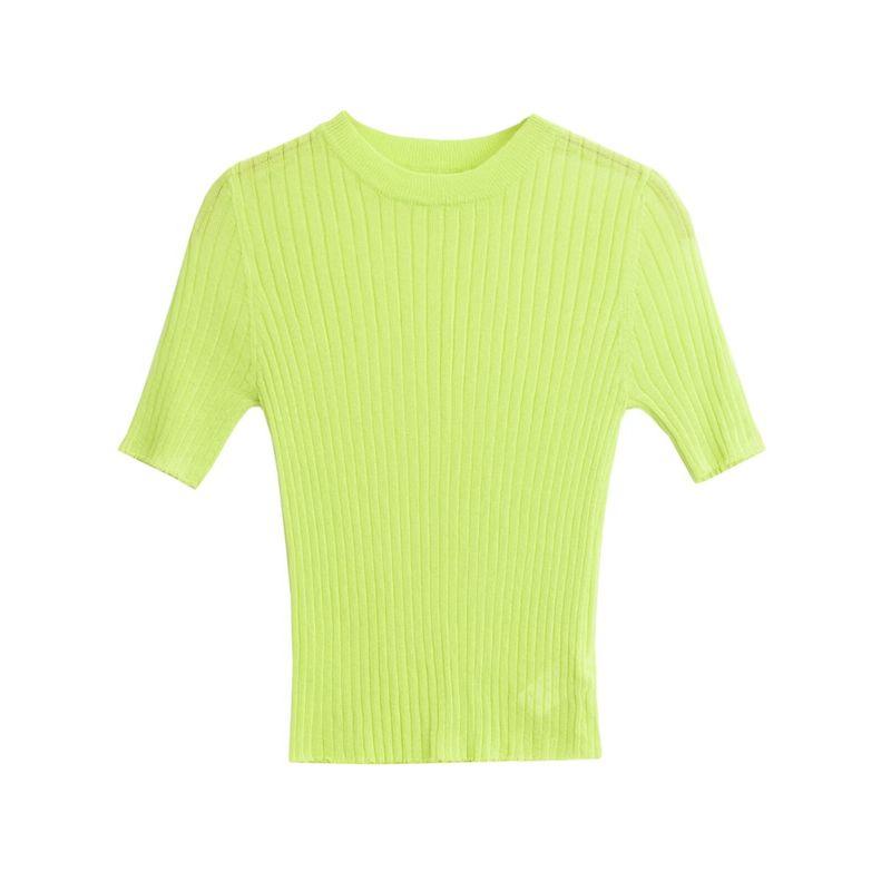 Kaslead New Arrival Women's Clothing Fashion Style Fashion Casual Minimalist Rib Thin Needle Knitting Tops 3471017