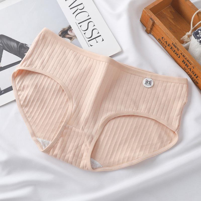 Women's Mid-Waist Cotton Briefs - Breathable, Comfortable, Solid Color