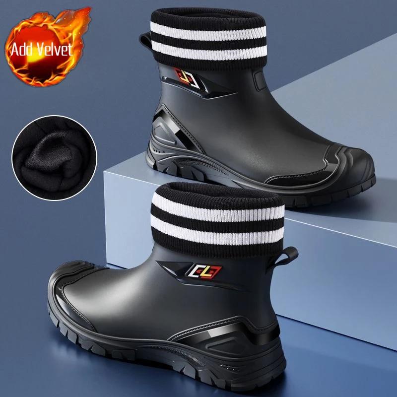 Frühling Herbst Kochen Arbeit Knöchel Herren Gummistiefel Niedriger Absatz Wasserdicht Beständig Angeln Wasser Kunststoff Gummi 2026 Schlamm Herrenschuhe