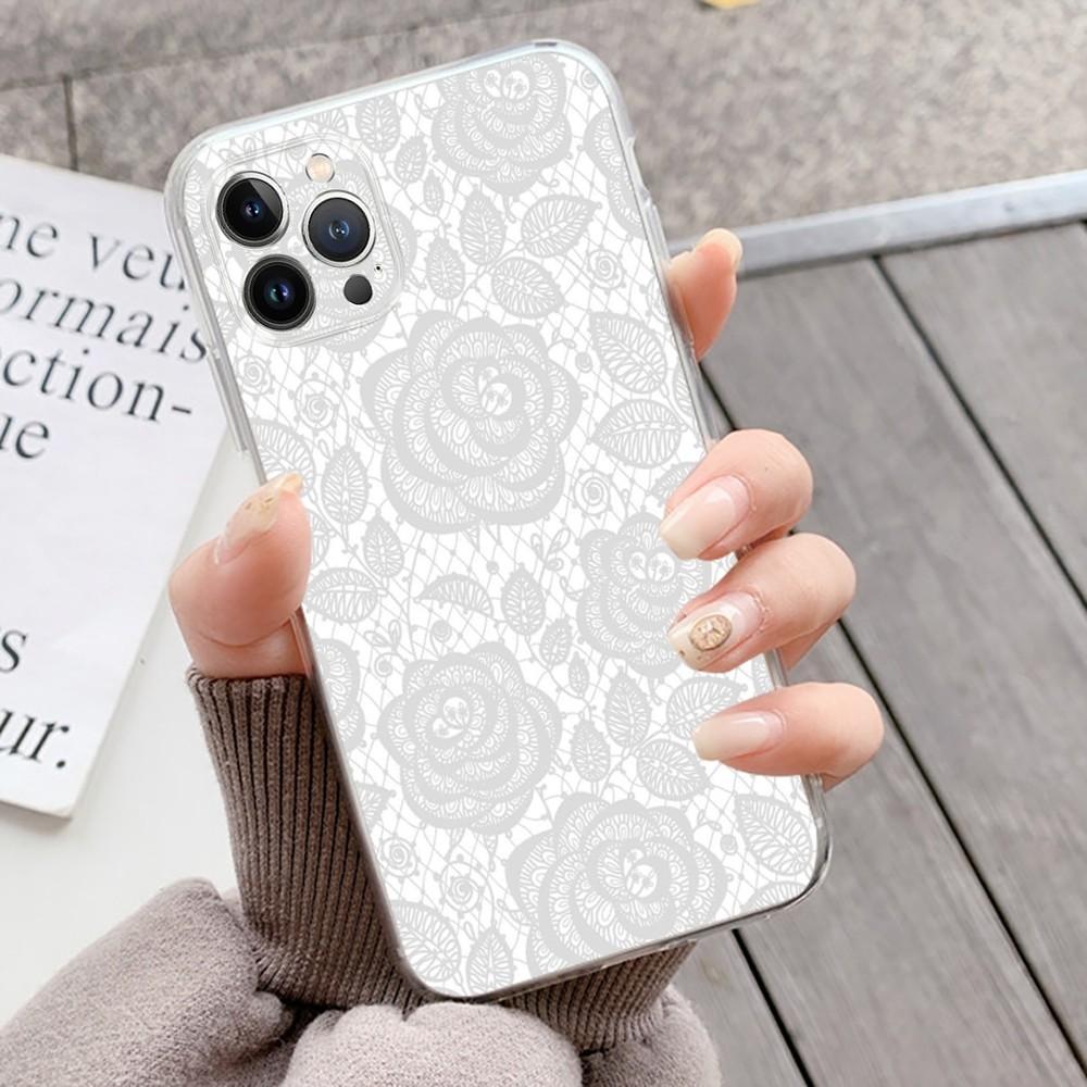 Lace Style Cool Girl Phone Case For IPhone 16 15 14 13 12 Mini 11 Pro XS Max X XR SE 6 7 8 Plus Soft Silicone Cover
