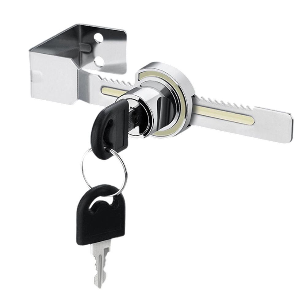 Punch Sliding Glass Door Lock for 12mm Thick Glass Clamp Zinc Alloy No Drilling Installation Luminous Positioning Feature