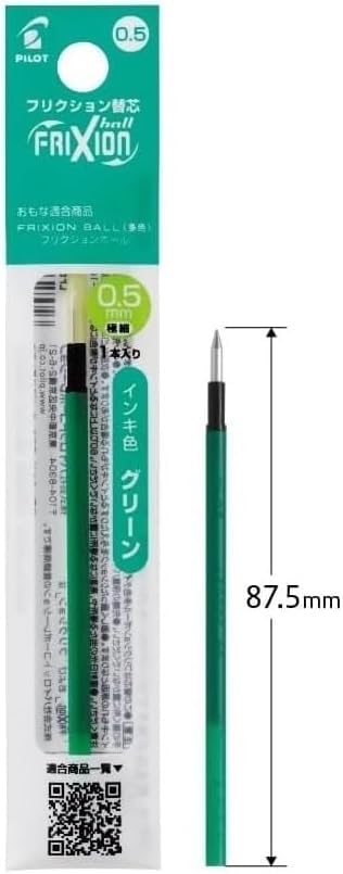 Frixion Refill LFBTRF12EF Green for Extra Erasable Ballpoint Lushena Original Select 0.5mm 3-pack Multi-Color Pens, Fine, Pen,