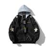 Star Embroidery Bomber Jacket Men Women Streetwear Casual Padded Baseball