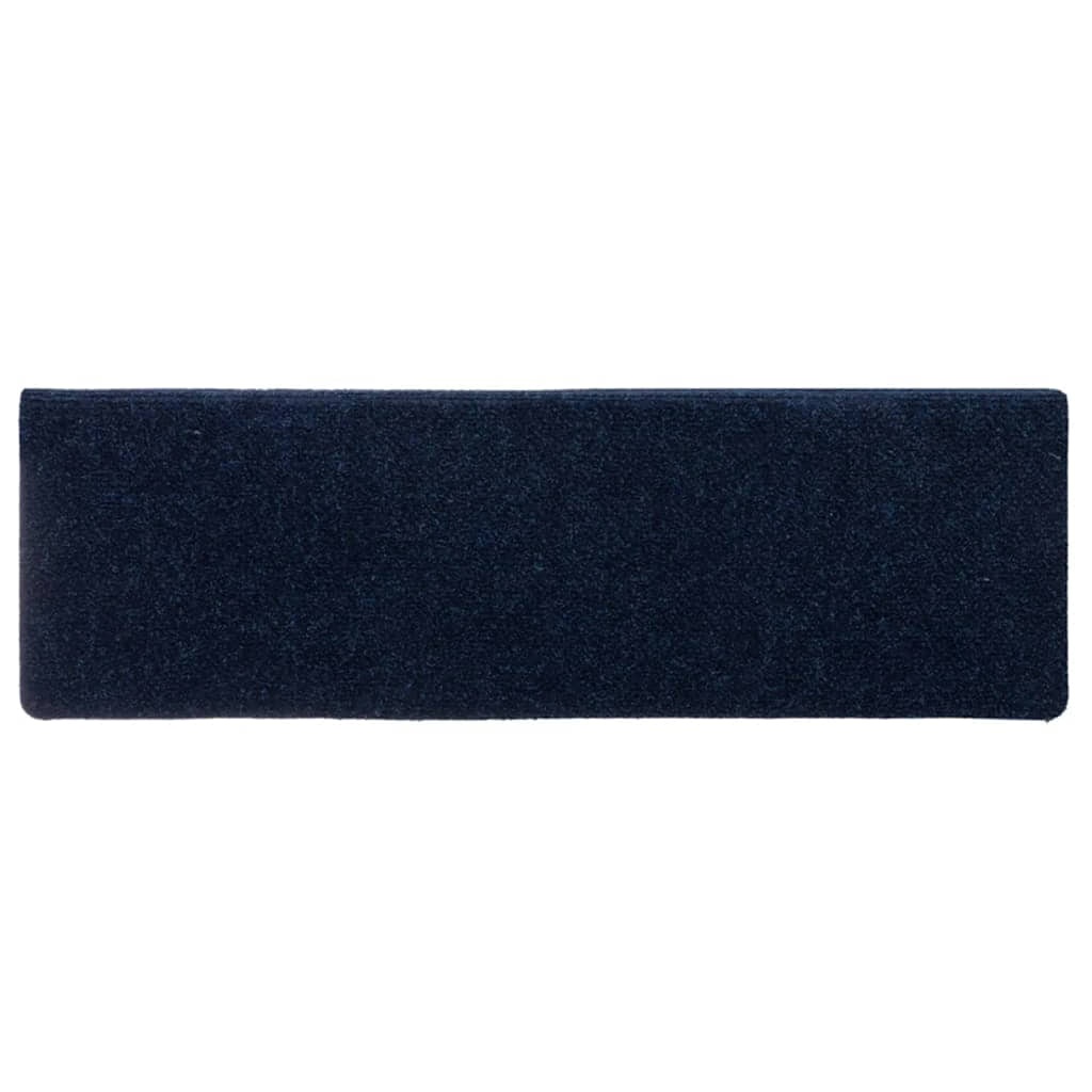 Self Adhesive Stair Treads 15 pcs 65 x 21 x 4 cm Navy Blue Rectangular Edge