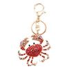 Crab-shaped Crab Keychain Sparkling Rhinestones Crystal Crab Key Ring Cute Crab Charm Key Ring  Bag