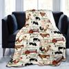 Cute Farm Animal Flannel Blanket - Soft Plush Rustic Style | Versatile for Home/Office/Camping/Sofa/Bed | Decor & Gift