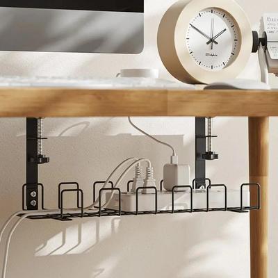 Support de rangement sous Table, plateau de gestion des câbles en métal, organisateur de fils de bureau à domicile, accessoires de rangement de cuisine sans poinçonnage