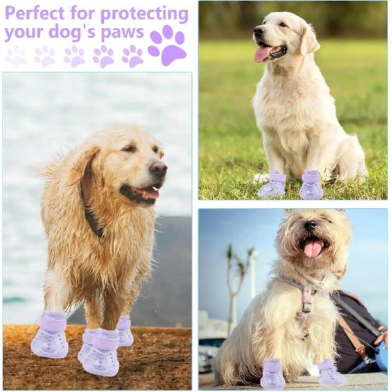 ATUBAN Dog Shoes:Non-Slip Waterproof Sandals for Hot Pavement,Breathable Perforated Boots,Ideal Paw Protector,Outdoor Booties