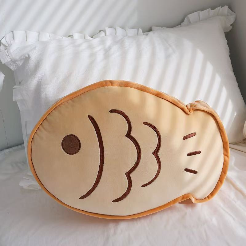 25cm Taiyaki Plush Pillow Japanese Fish-Shaped Stuffed Toy Ultra-Soft Kawaii Huggable Snack for Anime Fans&Foodies Birthday Gift