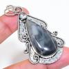 Natural Maligano Jasper, Topaz 925 Sterling Silver Jewelry Pendant 2.48" ZS-735