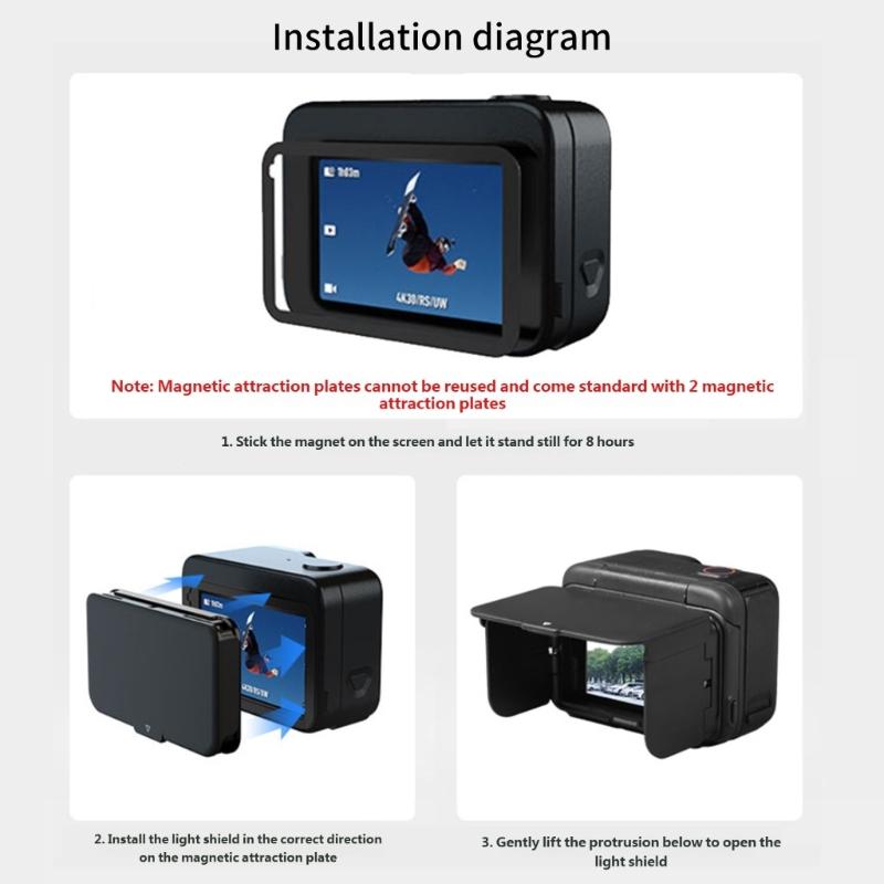 Magnetic Quick Release Cover for Camera LCD Screen with Sun Shade and Protector Foldable Lightweight Outdoor Photography Accessory