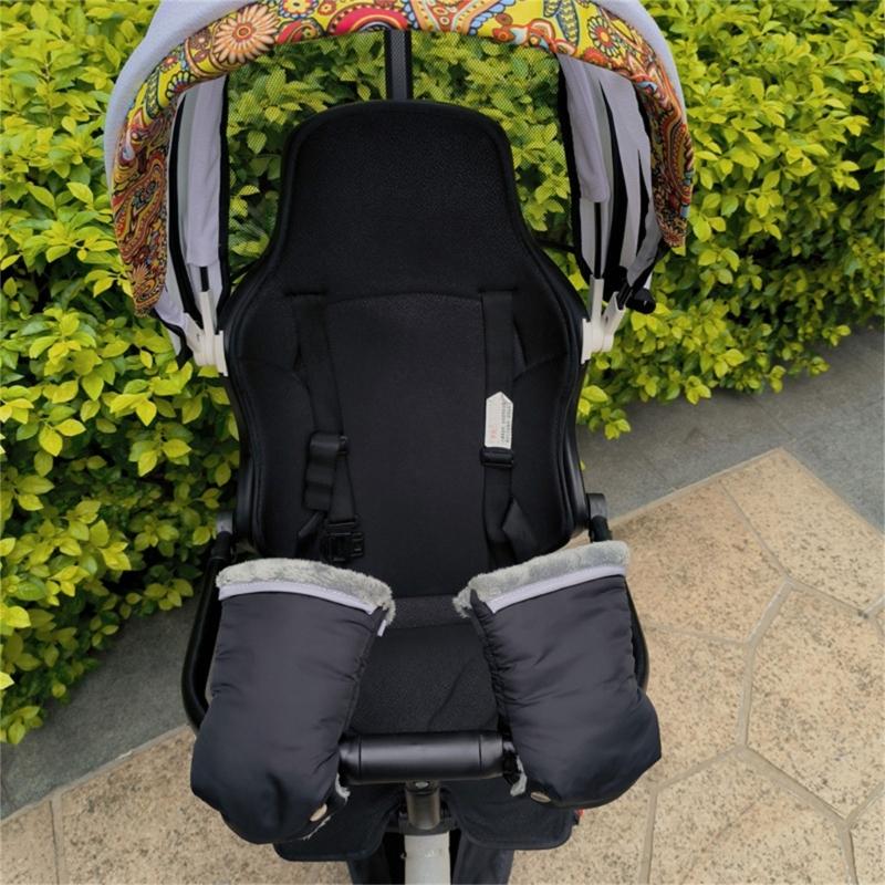 Baby Stroller Gloves Thick Fleece Lining Hand Warmer Infant Cart Mittens Winter Warm Hand Muffs for Outdoor Activities
