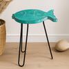 Fish Stand, Turquoise Albasia Wood