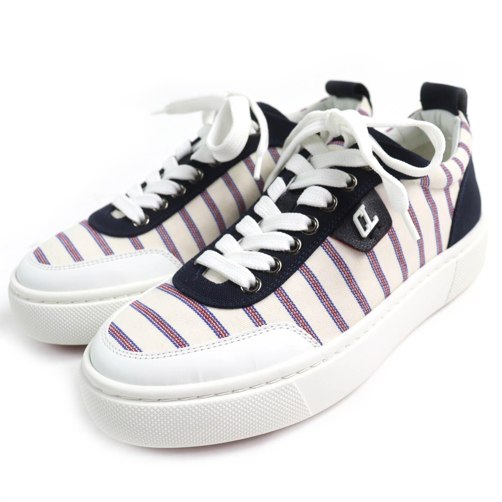

Pristine Christian Louboutin Low cut sneakers HAPPYRUI border canvas Women Used